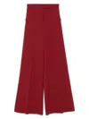 Max Mara Virgin Wool High-waisted Trousers In Red