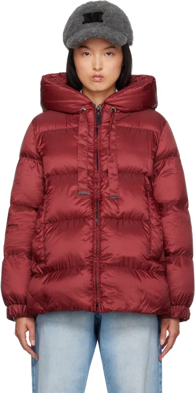 MAX MARA RED SEIA DOWN JACKET