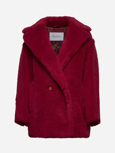 Max Mara Double-breasted Long-sleeved Coat In Red