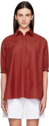 Max Mara Lapel Short-sleeved Shirt In Brown