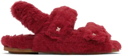 Max Mara Red Teddy Sandals In 012 Red