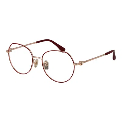 Max Mara Red Women Optical Frames In Gold