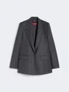 Max Mara Tailored Single-breasted Wool Jacket In Gray