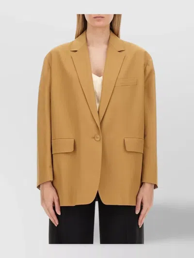 Max Mara Regular-fit Blazer In Gold