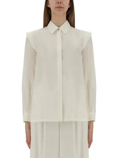 Max Mara Regular Fit Silk Shirt In Metallic