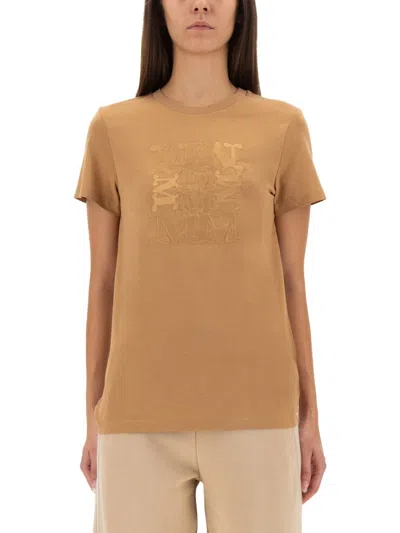 Max Mara Regular Fit T-shirt In Yellow