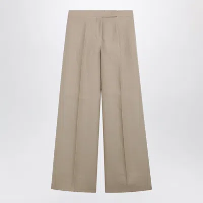 Max Mara Pressed-crease Wide-leg Trousers In Brown