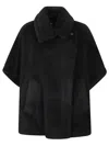 Max Mara Relaxed Black Coat With Plush Texture And Wide Collar In Black
