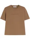 Max Mara Adelio Embossed-logo Short-sleeve T-shirt In Brown