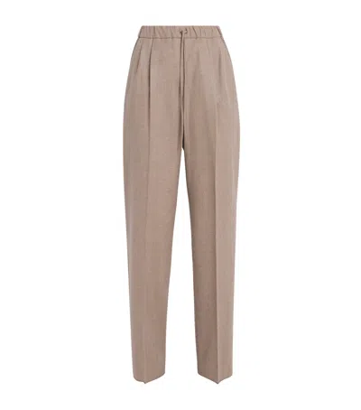Max Mara Relaxed Drawstring Trousers In Brown