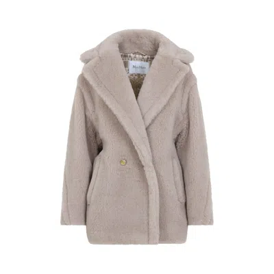 Max Mara Relaxed Fit Alpaca And Virgin Wool Blend Coat In Grey
