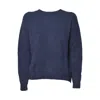 Max Mara Relaxed Fit Alpaca Blend Sweater With Round Neckline In Blue