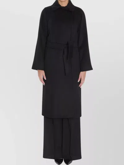 MAX MARA RELAXED FIT BELTED COAT POCKETS