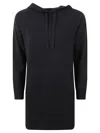 Max Mara Relaxed Fit Black Dress With Hood In Black