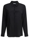 Max Mara Relaxed Fit Black Silk-elastane Blend Shirt In Black