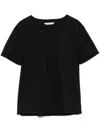Max Mara Relaxed-fit Black T-shirt With Signature Branding In Black