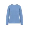 Max Mara Relaxed Fit Blue Wool-cashmere Sweater In Blue