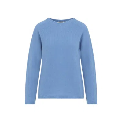 Max Mara Relaxed Fit Blue Wool-cashmere Jumper
