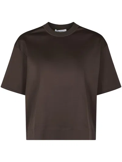 Max Mara Relaxed Fit Brown T-shirt In Black