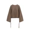 Max Mara Wool Drawstring Cuffs Pullover In Brown