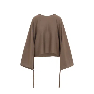 MAX MARA MAX MARA RELAXED FIT BROWN VIRGIN WOOL SWEATER