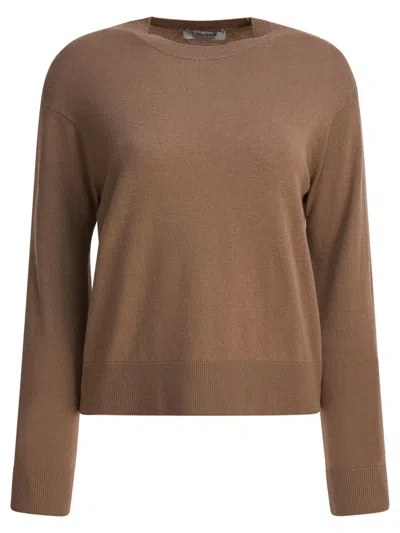 Max Mara Relaxed-fit Brown Wool Top