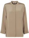 Max Mara Relaxed-fit Camel Shirt With Classic Collar In Brown