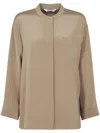 Max Mara Relaxed-fit Camel Shirt With Classic Collar In Neutral