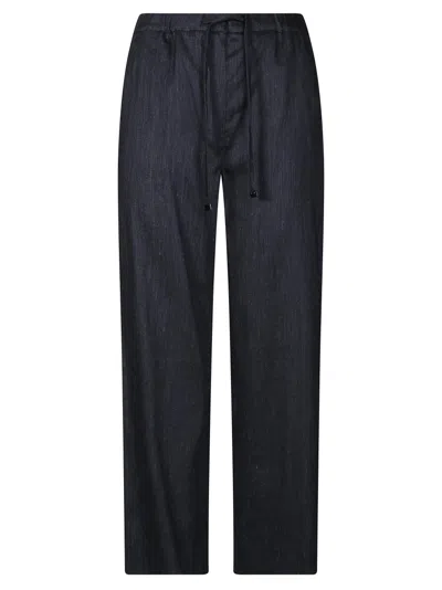 Max Mara Relaxed Fit Pants With Drawstring Waist In Blue