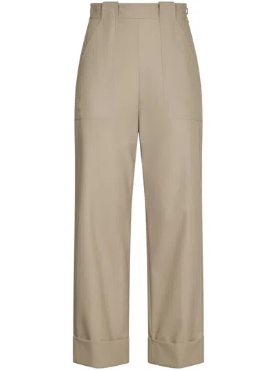 Max Mara Relaxed Fit High-waisted Sand Trousers In Neutral