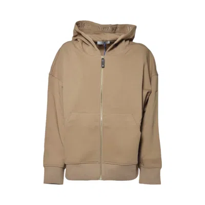 Max Mara Relaxed-fit Hoodie With Full Zip Closure And Subtle Logo In Brown