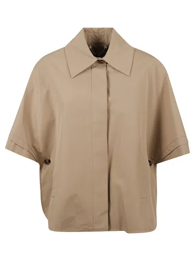 Max Mara Relaxed-fit Jacket With Wide Collar In Brown