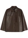 Max Mara Relaxed Fit Lamb Leather Jacket With Classic Collar In Brown