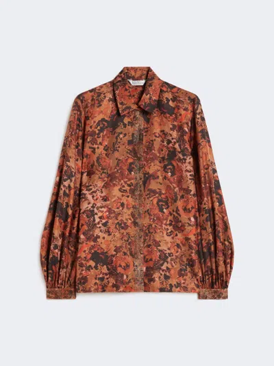 Max Mara Relaxed-fit Printed Silk Shirt In Multi