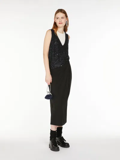 Max Mara Relaxed-fit Sequin Top In Blue