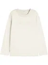 Max Mara Embossed-logo Sweatshirt In White