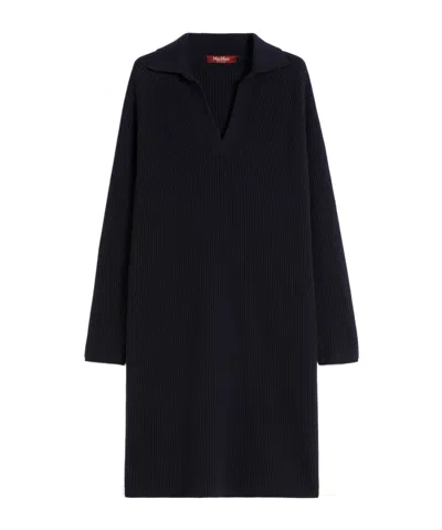 Max Mara Relaxed-fit Wool And Cashmere Dress In Blue