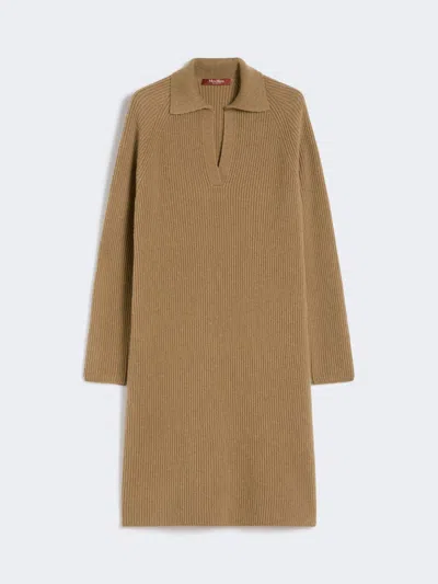 Max Mara Relaxed-fit Wool And Cashmere Dress In Brown