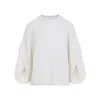 Max Mara Relaxed-fit Wool-cashmere Blend Sweater With Button Details In White