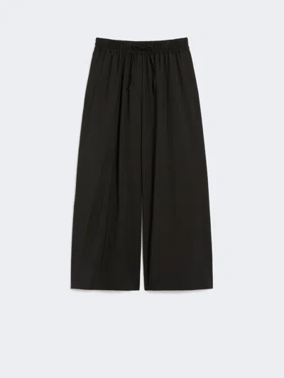 Max Mara Relaxed-fit Wool Yarn Trousers In Black