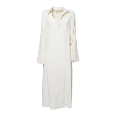 Max Mara Relaxed Maxi Dress With Classic Collar In White