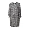 Max Mara Relaxed Midi Dress With Geometric Pattern And Button-down Front In Multi