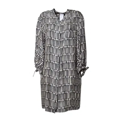 MAX MARA MAX MARA RELAXED MIDI DRESS WITH GEOMETRIC PATTERN AND BUTTON-DOWN FRONT