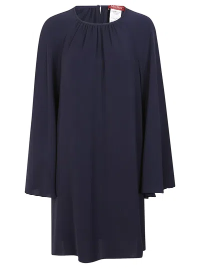 Max Mara Relaxed Mini Dress With Bell Sleeves In Black