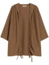 Max Mara Relaxed Oversized Brown Hoodie With Drawstring Closure In Brown