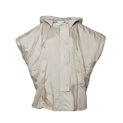 Max Mara Relaxed Oversized Hooded Jacket With Button Closure In Gray