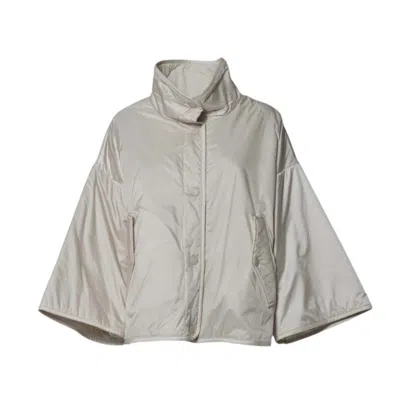 Max Mara Relaxed Oversized Jacket With High Collar In Gray