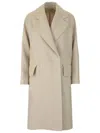 Max Mara Relaxed Silhouette Double-breasted Coat With Belted Waist In Multi