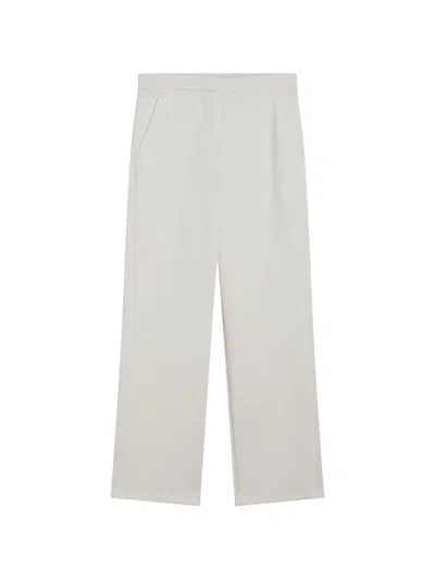 Max Mara High Waist Wide Leg Tailored Trousers In White