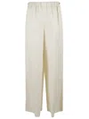 Max Mara Relaxed Wide-leg Trousers With Flaxlinen In White